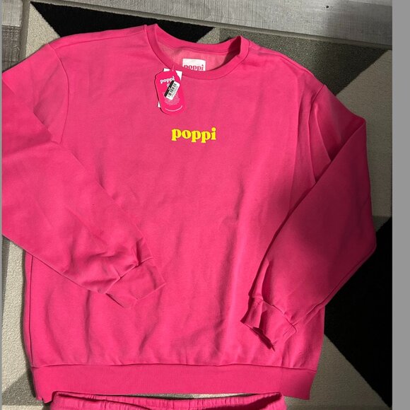 NWT Poppi ⭐️SET⭐️ Pink Joggers and Sweat Shirt Women's Size XL - Picture 5 of 16